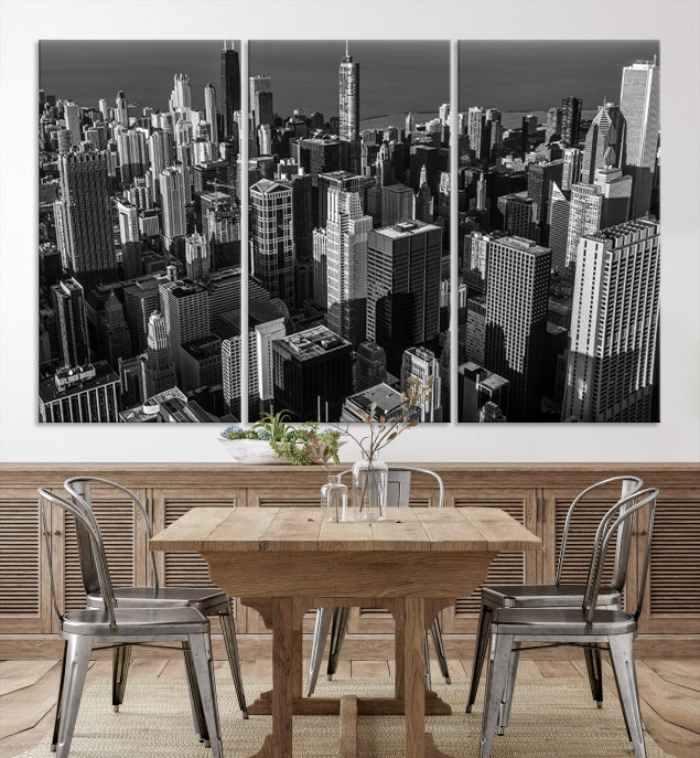 Chicago Wall Art Canvas Print Chicago City Night Canvas Print