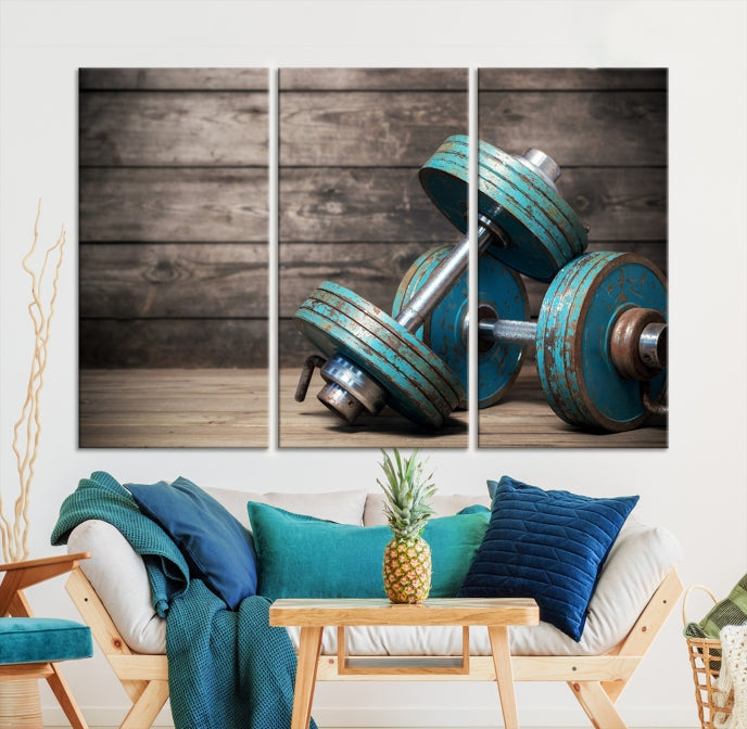 Dambell and Sport Wall Art Canvas Print