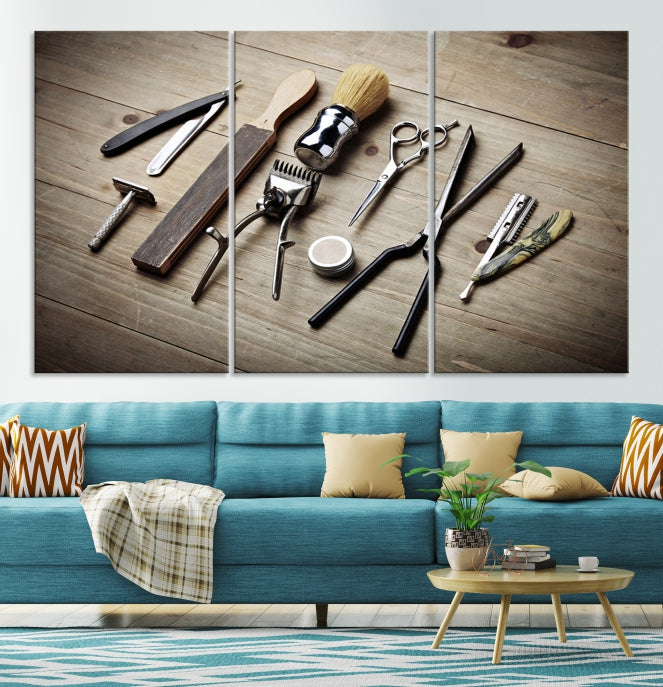 Outils de barbier standards Art mural Impression sur toile