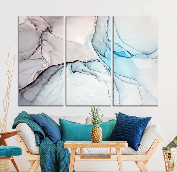 Efecto fluido de mármol pastel Arte de pared grande Lienzo abstracto moderno Impresión de arte de pared