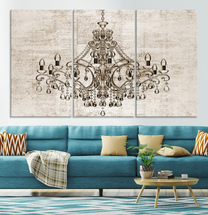 Vintage Chandelier Wall Art Canvas Print