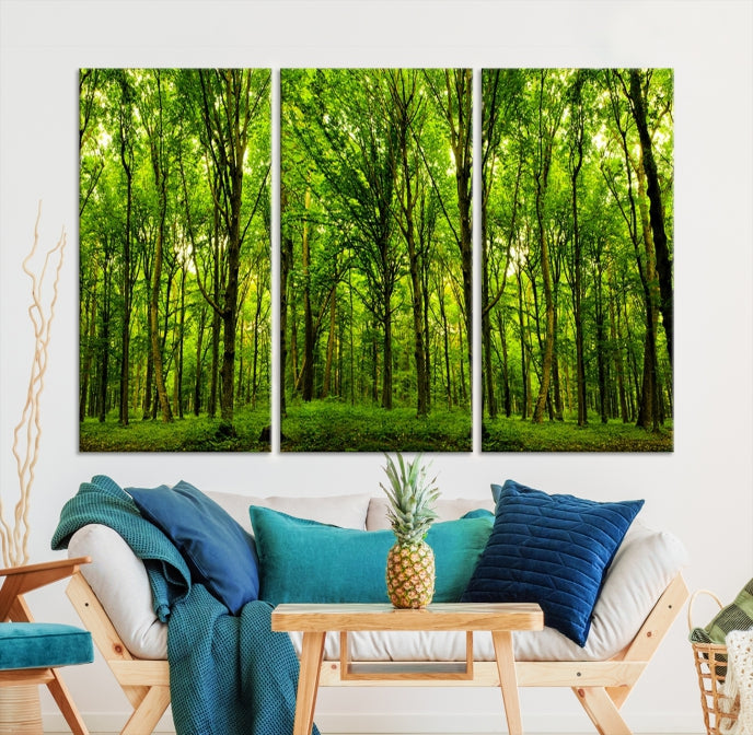 Green Forest Wall Art Canvas Print