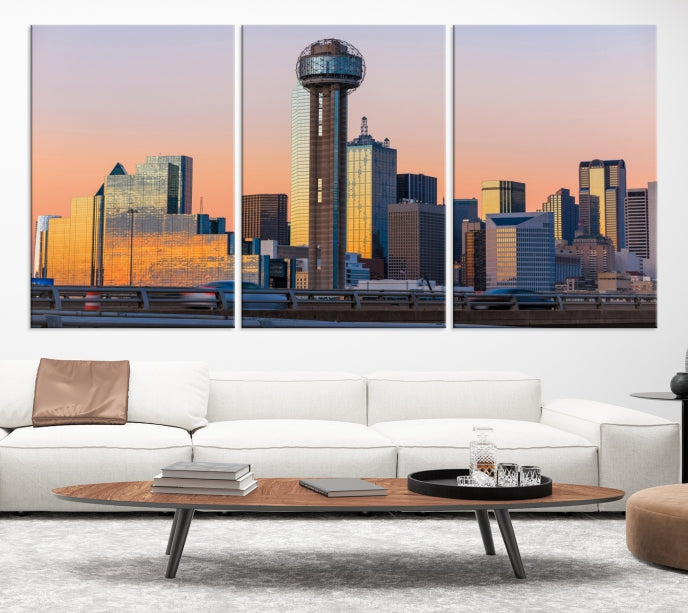 Dallas City Wall Art Canvas Print