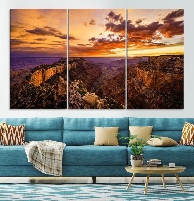 Coucher de soleil fascinant depuis le Grand Canyon Nal Park Wall Art Impression sur toile