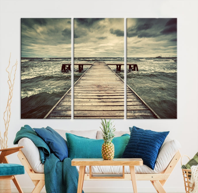 Vintage Wood Bridge Wall Art Canvas Print