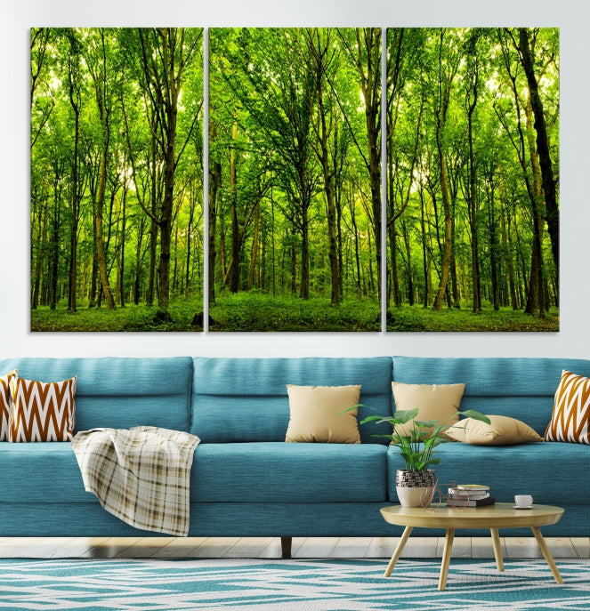 Green Forest Wall Art Canvas Print