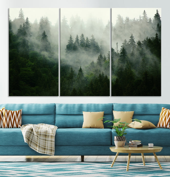 Green Forest Wall Art Canvas Print