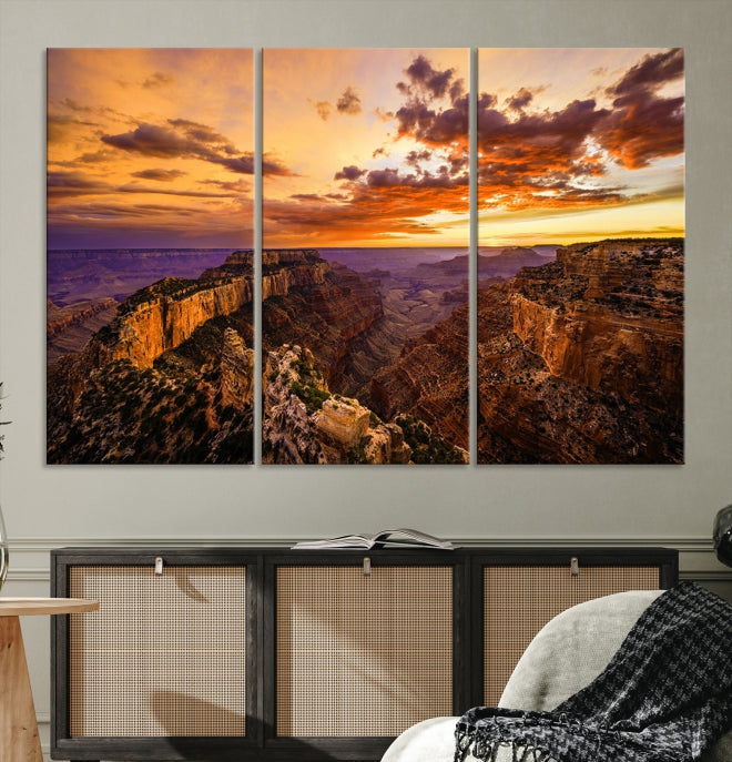 Coucher de soleil fascinant depuis le Grand Canyon Nal Park Wall Art Impression sur toile