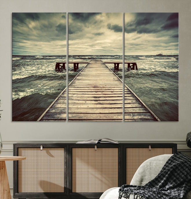 Vintage Wood Bridge Wall Art Canvas Print