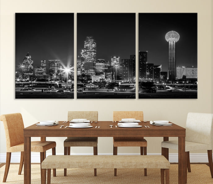 Dallas City Wall Art Canvas Print