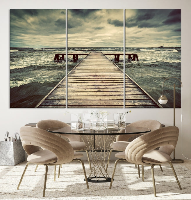 Vintage Wood Bridge Wall Art Canvas Print