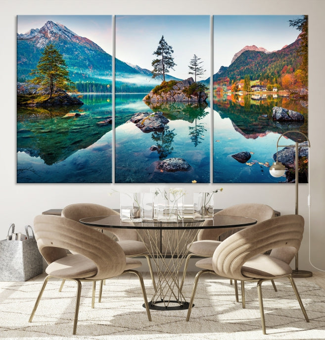 Arte de pared relajante Lago y montaña Arte de pared grande Impresión en lienzo