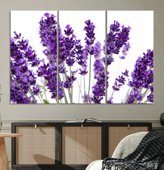 Lavender Flowers Wall Art Floral Canvas Print