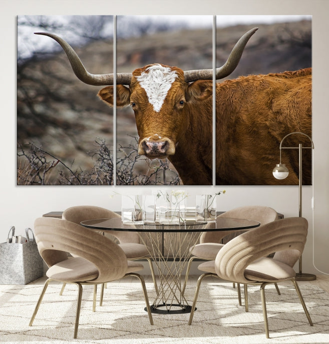 Lienzo decorativo para pared con animales de vaca grande