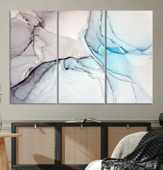 Efecto fluido de mármol pastel Arte de pared grande Lienzo abstracto moderno Impresión de arte de pared