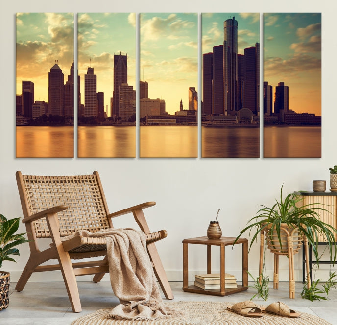 Denver City Coucher de soleil Nuageux Skyline Paysage urbain Vue Art mural Impression sur toile