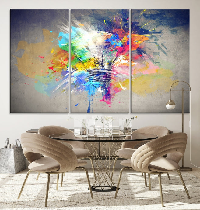 Lampe Abstraite Couleur Mur Art Impression sur toile