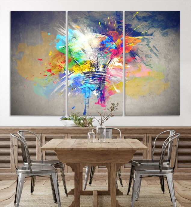 Lampe Abstraite Couleur Mur Art Impression sur toile