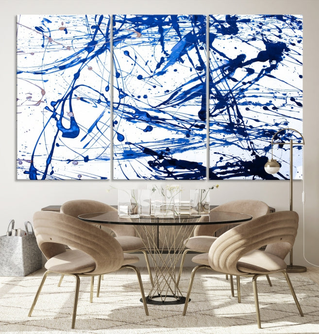 Blue Ink Splash Wall Art Canvas Print Success