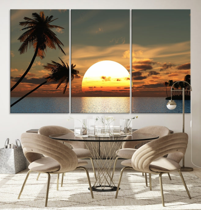 Sunset and Palms Wall Art Canvas Print