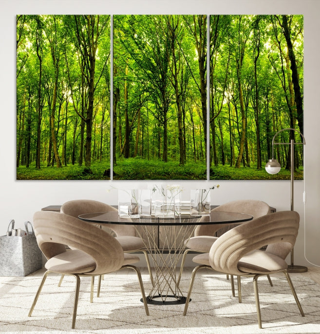 Green Forest Wall Art Canvas Print