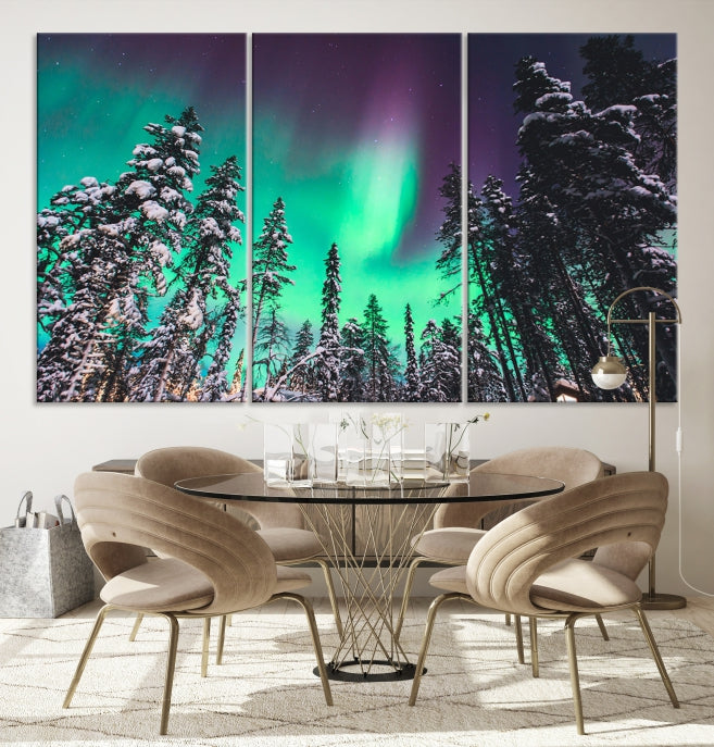 Arte de pared de aurora boreal Lienzo