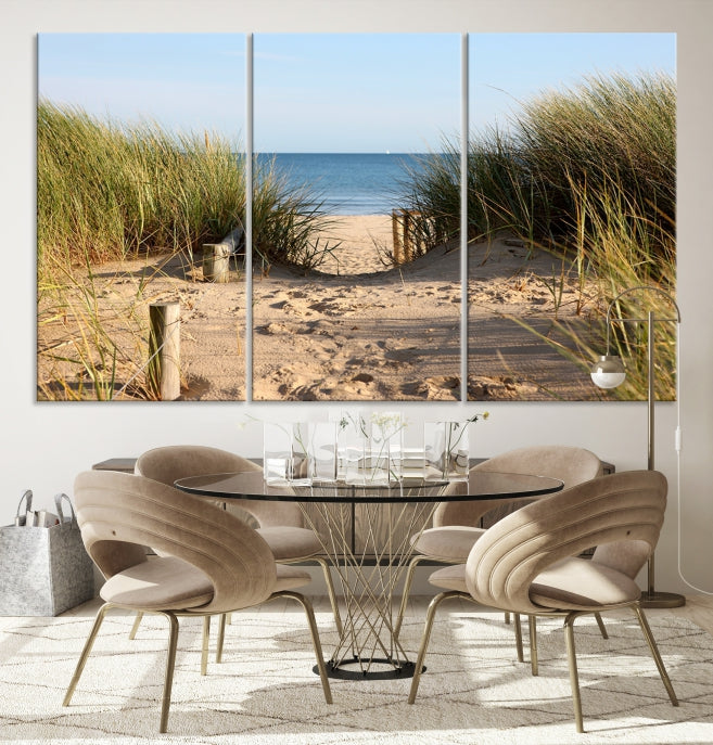 Coastal Beach Print, Pathway to Beach Art Print, Ocean Wall Art Canvas Print