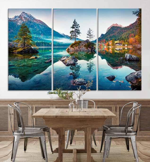 Relaxing Wall Art Lake and Mountain Wall Art Canvas Print