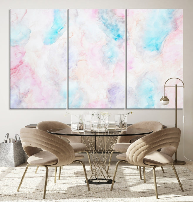 Pastel Marble Fluid Effect Wall Art Abstract Canvas Wall Art Print