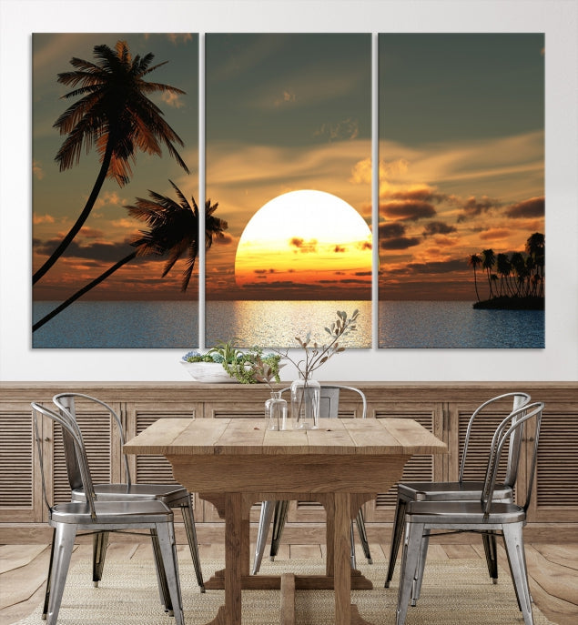 Sunset and Palms Wall Art Canvas Print