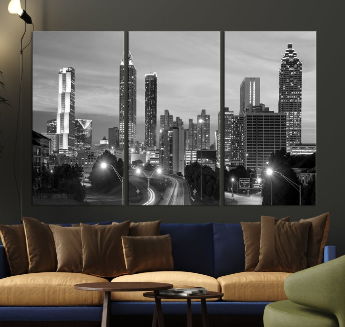 Atlanta City Black and White Wall Art