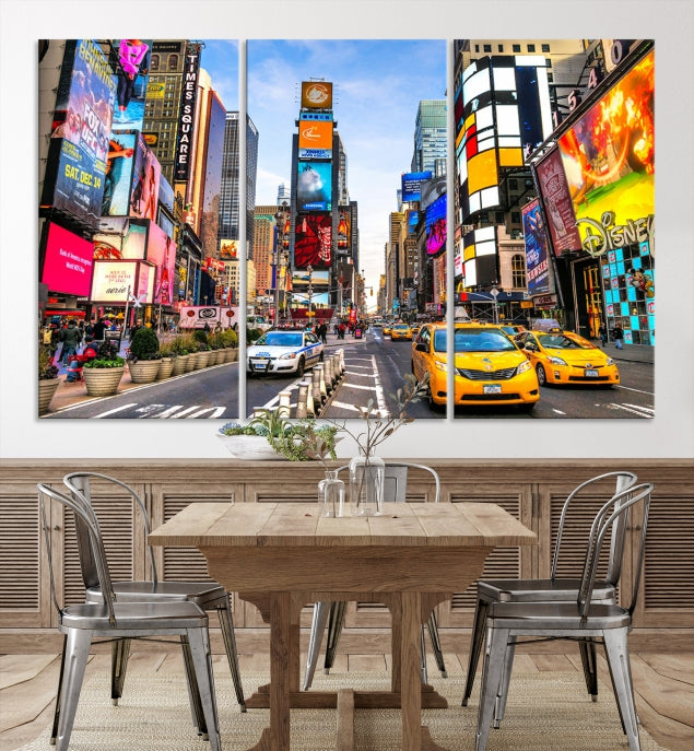 Taxi jaune de New York et de Manhattan Impression sur toile