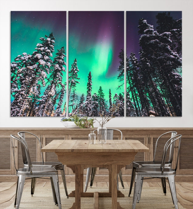 Arte de pared de aurora boreal Lienzo