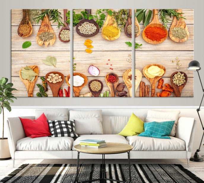 Kitchen Spice on the Table Wall Art Canvas Print