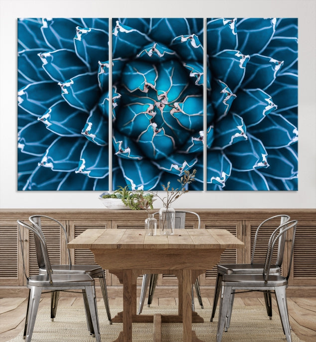 Blue Agave Flower Wall Art Canvas Print Success