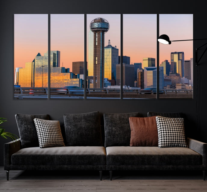 Impresión de lienzo de la ciudad de Dallas, Skyline de Dallas, Arte de la pared de Dallas, Dallas Texas, Impresión de lienzo, Lienzo de Dallas, Arte de Dallas, Impresión de lienzo de Dallas,