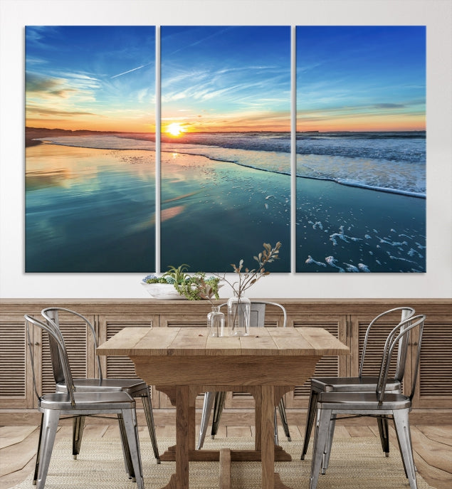 Blue Sky and Beach Wall Art Canvas Print