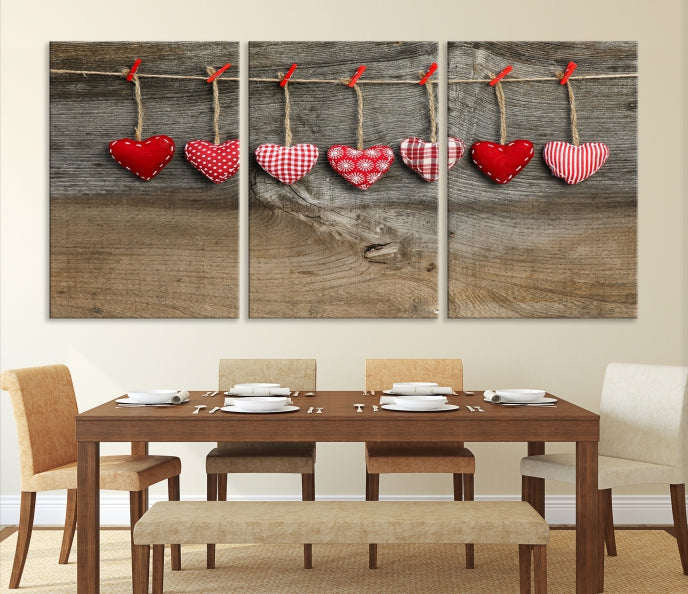 L'amour sur l'art mural en bois Impression sur toile