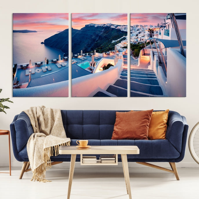 Greece Santorini Wall Art Landscape Canvas Print