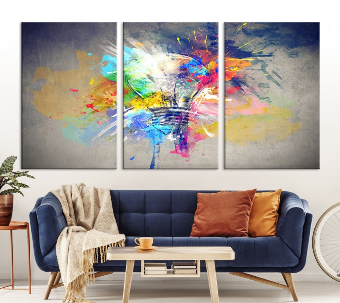 Lampe Abstraite Couleur Mur Art Impression sur toile