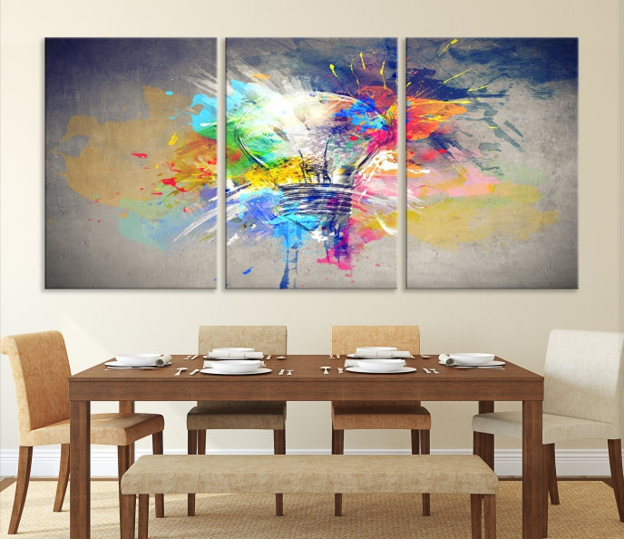 Lampe Abstraite Couleur Mur Art Impression sur toile