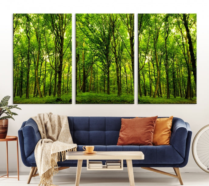 Green Forest Wall Art Canvas Print