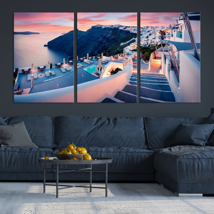 Greece Santorini Wall Art Landscape Canvas Print