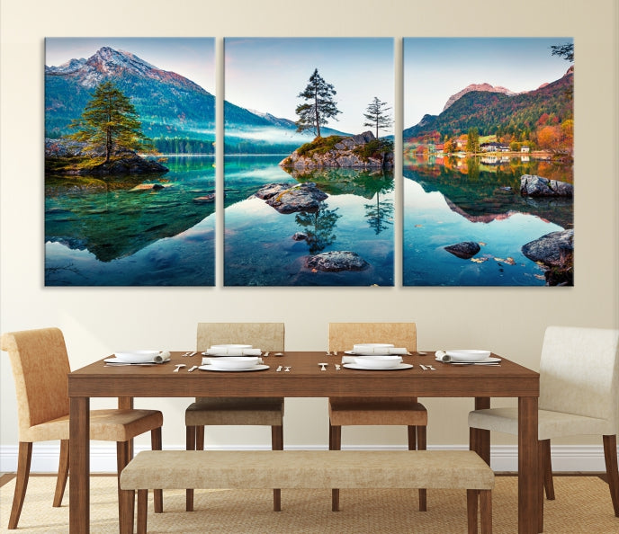 Relaxing Wall Art Lake and Mountain Wall Art Canvas Print