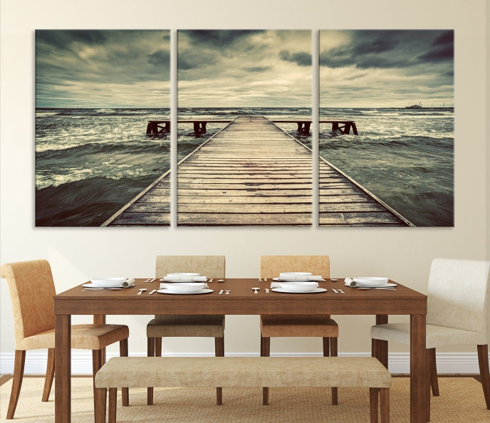 Vintage Wood Bridge Wall Art Canvas Print