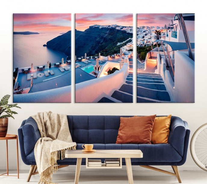 Santorini Island Wall Art Canvas Print