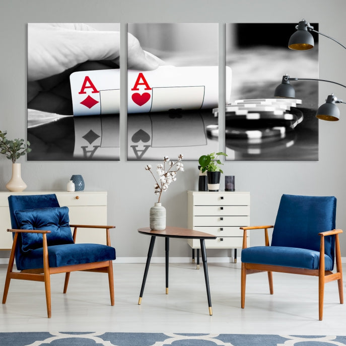 Aces Poker Art Poker Game Wall Art Canvas Print