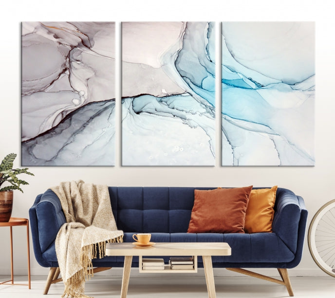 Pastel Marble Fluid Effect Wall Art Abstract Canvas Wall Art Print