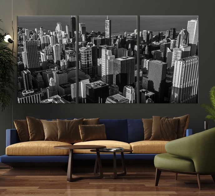 Chicago Wall Art Canvas Print Chicago City Night Canvas Print