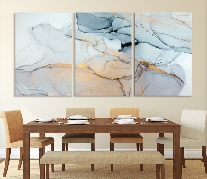 Pastel Marble Fluid Effect Wall Art Abstract Canvas Wall Art Print